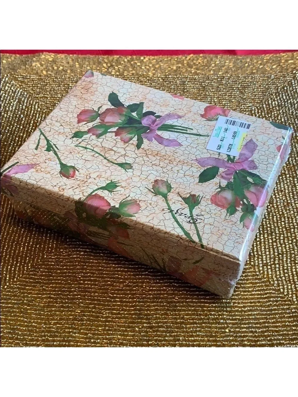 Floral Desk Set Journal Picture Frame Boxed 4 Piece Stationery Set